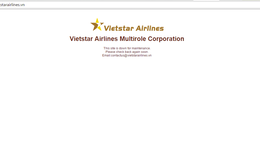 Website của Vietstar Airlines bất ngờ đóng cửa bảo trì