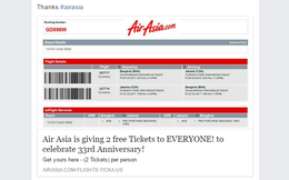 Năm 2017 rồi, mê du lịch đến mấy cũng đừng mắc trò lừa share Facebook trúng "2 vé máy bay miễn phí từ AirAsia" nữa