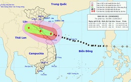 Trưa 15/9, bão số 10 đi vào đất liền các tỉnh từ Nghệ An đến Quảng Trị