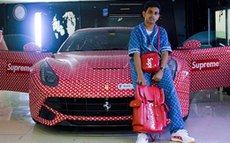 Cậu ấm xứ Dubai "cuồng" thời trang hàng hiệu Louis Vuitton x Supereme: Siêu xe Ferrari cũng phải theo xu hướng