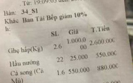 Nhà hàng ở Sầm Sơn nói về việc bị tố "chặt chém" giá ghẹ 1 triệu đồng/kg