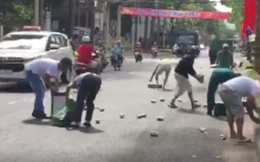 Đổ xe chở bia ở Vũng Tàu, người dân thi nhau chạy tới nhặt giúp tài xế