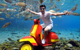 Dân du lịch Indonesia đổ xô đến "sống ảo" dưới nước tại ngôi làng có một không hai này