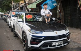 Minh 'Nhựa' ngồi đầu xe Lamborghini Urus dẫn dầu dàn xe hơn 100 tỷ đồng phục vụ đám cưới cô con gái