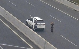 Phạt 7 triệu đồng, tước giấy phép lái xe 3 tháng nữ tài xế đỗ xe chụp ảnh trên cao tốc