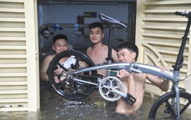 Hà Nội: Gần 100 xe chìm nghỉm trong hầm chung cư mini sau đêm mưa lớn, nhiều người chung tay 
