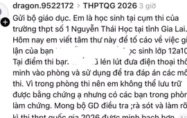 Học sinh Gia Lai bị tố dùng điện thoại trong phòng thi tốt nghiệp