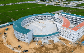 Ngôi trường công 200 tỷ đồng sắp hoàn thành tại “đất học” có 3,47 triệu dân: Kiến trúc vòng cung độc đáo, quy mô hơn 2.000 học sinh