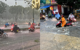 TP.HCM mưa như trút giờ tan tầm: Một số nơi ngập quá nửa bánh xe, có người mất hơn 1 tiếng mới về đến nhà
