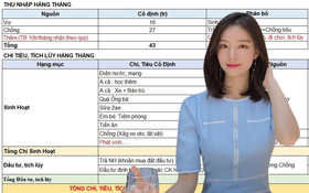 Bảng chi tiêu trị giá 43 triệu đồng khiến dân mạng mát cả mắt