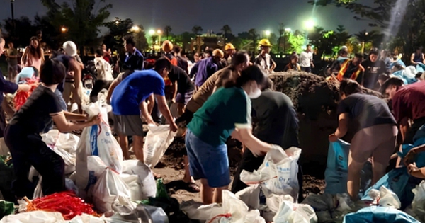 Hơn 1.000 người trắng đêm giữ đê ở Bắc Ninh