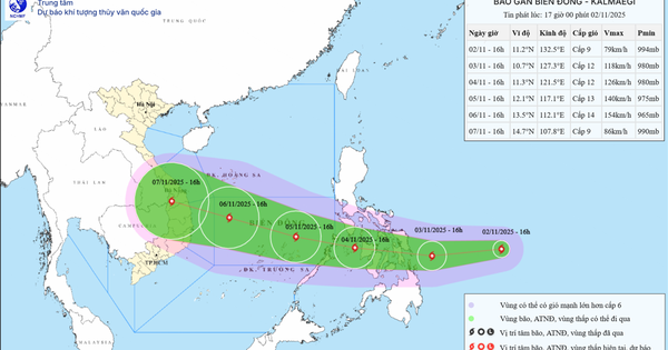 Tin bão số 13, bão Kalmaegi: Các tỉnh ven biển nào có thể có gió giật trên cấp 17?
