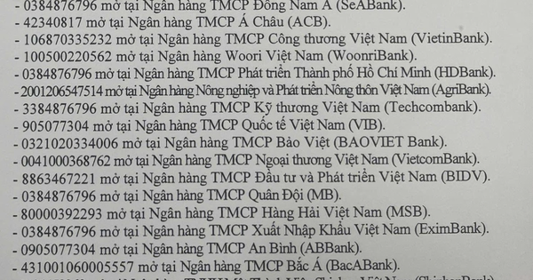 Người từng giao dịch với 27 tài khoản ngân hàng mở tại Agribank, Vietcombank, VietinBank, BIDV, MB, Techcombank... sau đây khẩn trương báo công an