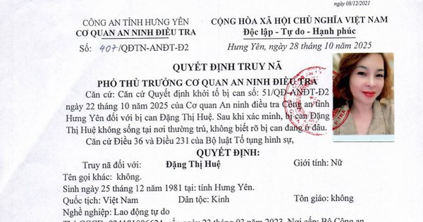 Đề nghị Interpol ban hành cảnh báo về Đặng Thị Huệ là đối tượng có tiền án, tiền sự tại Việt Nam
