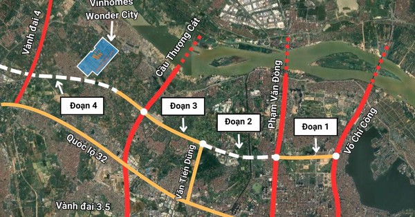 2 siêu dự án hạ tầng sắp triển khai đi qua Vinhomes Đan Phượng: Tuyến đường Tây Thăng Long đoạn 2,1km và đường cao tốc vành đai 4