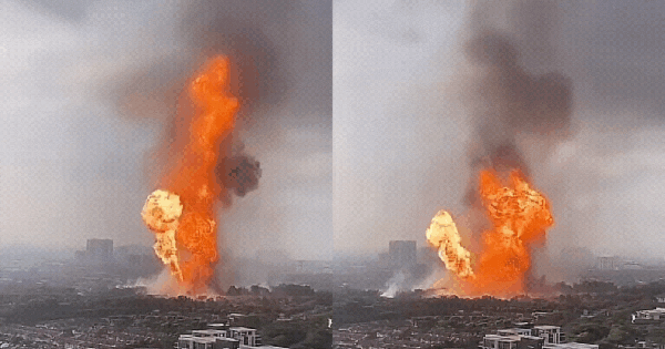 Cột lửa cao hàng trăm mét bốc cháy dữ dội giữa thành phố lớn, người dân phải sơ tán khẩn