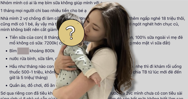 Tiền sữa hàng tháng cho con "bóp nát" ngân sách chi tiêu của đôi vợ chồng lương 18 triệu