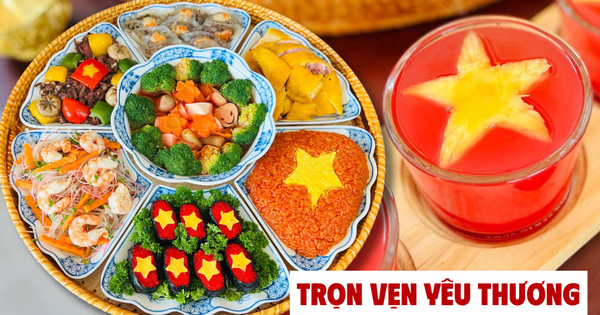 Chiêm ngưỡng mâm cơm "màu cờ sắc áo" của mẹ đảm Hà Nội mừng 50 năm thống nhất gói trọn cả tình yêu đất nước