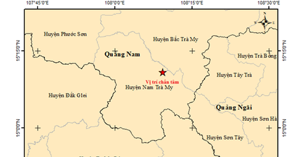 Mới xảy ra ba trận động đất liên tiếp ở Quảng Nam