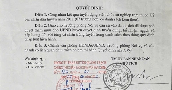 Sau hơn 11 năm công tác, một viên chức mới biết mình không có quyết định... tuyển dụng