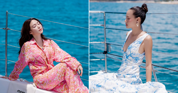 Thảo Nhi Lê, Tường San rạng ngời trong trang phục của nhà mốt Pháp, tận hưởng biển xanh, nắng vàng xứ nhiệt đới