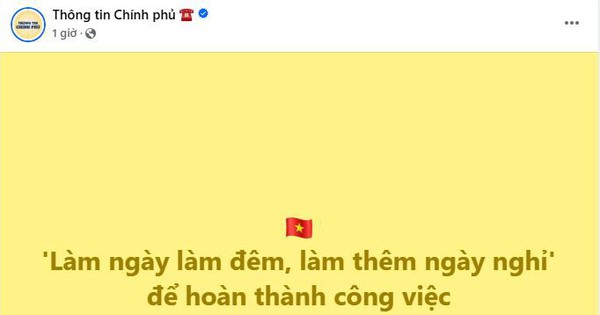 Page Thông tin chính phủ đăng 1 thông điệp, gần 19.000 người hưởng ứng