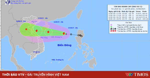 Bão số 5 giật cấp 11, Bắc Bộ, Thanh Hóa đến Huế sắp mưa lớn diện rộng