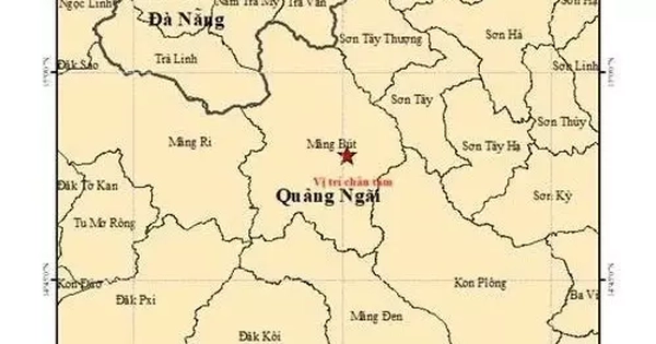 Quảng Ngãi xảy ra hai trận động đất lúc rạng sáng