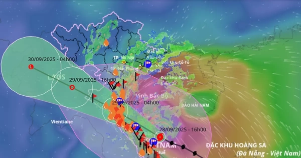 Khoảng 4-5 giờ sáng 29/9 là thời gian nguy hiểm nhất của bão số 10