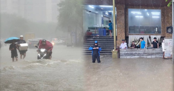 Mưa tầm tã không ngớt, "khu nhà giàu" Hà Nội ngập sâu: Nhiều biệt thự phải dựng rào chắn bằng tấm tôn, ngăn nước tràn vào