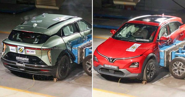 Xe VinFast VF6, VF7 chịu va chạm mạnh: Thân vỏ biến dạng ra sao, người trong xe an toàn thế nào?