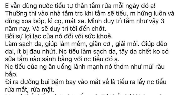 Cảnh báo nguy cơ từ trào lưu 'niệu liệu pháp' dùng nước tiểu làm đẹp và chữa bệnh