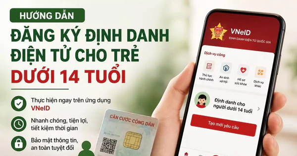 Hướng dẫn đăng ký định danh điện tử cho trẻ dưới 14 tuổi trên VNeID
