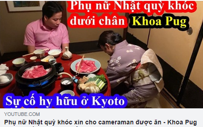 Khoa Pug bị tố dựng chuyện, vi phạm luật pháp Nhật Bản khi đăng clip &quot;Phụ nữ Nhật quỳ khóc xin cho cameraman được ăn&quot;